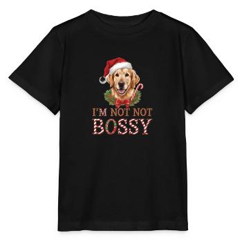 Golden Retriever weihnachten Hunde süß - Stanley/Stella Kinder T-Shirt MINI CREATOR  - Schwarz - Vorne - Mikhail (115cm)