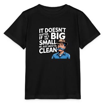Man has to be Clean - Stanley/Stella Kinder T-Shirt MINI CREATOR  - Schwarz - Vorne - Mikhail (115cm)