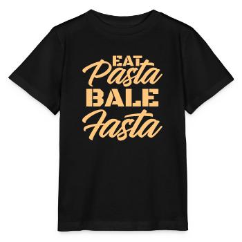 eat pasta bale pasta Design for a fan of pasta - Stanley/Stella MINI CREATOR Kids’ T-Shirt - black - Front - Mikhail (115cm)
