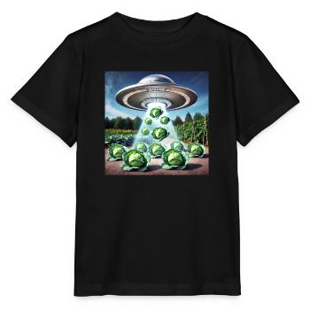 UFO & Kohl - Green Invasion - Stanley/Stella Kinder T-Shirt MINI CREATOR  - Schwarz - Vorne - Mikhail (115cm)