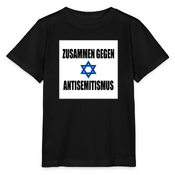 zusammen gegen antisemitismus - Stanley/Stella Kinder T-Shirt MINI CREATOR  - Schwarz - Vorne - Mikhail (115cm)