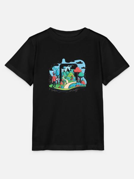 Augmented-Reality-Erkundung - Stanley/Stella Kinder T-Shirt MINI CREATOR - Schwarz