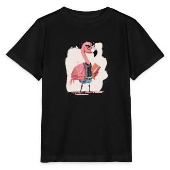 Avant-gardiste : Flamboyant Flamingo Designer - T-shirt bio MINI CREATOR Stanley/Stella Enfant - noir - Devant - Mikhail (115cm)
