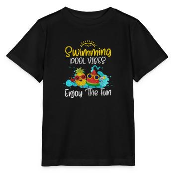 Schwimmer Sportler - Stanley/Stella Kinder T-Shirt MINI CREATOR  - Schwarz - Vorne - Mikhail (115cm)