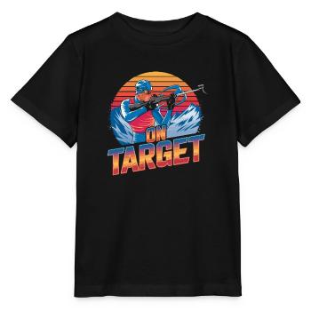 On Target - Graphismes dynamiques pour le biathlon - T-shirt bio MINI CREATOR Stanley/Stella Enfant - noir - Devant - Mikhail (115cm)