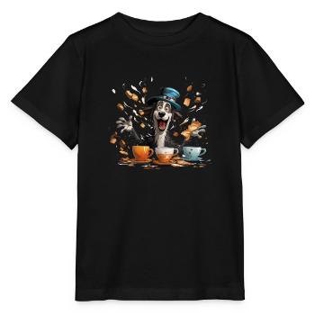 Der Koffein-Jongleur - Stanley/Stella Kinder T-Shirt MINI CREATOR  - Schwarz - Vorne - Mikhail (115cm)