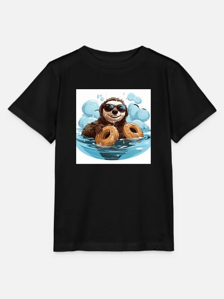 Der Koffeinschwimmer - Stanley/Stella Kinder T-Shirt MINI CREATOR - Schwarz