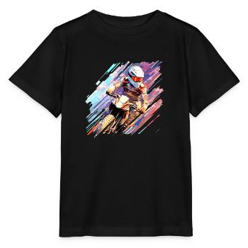 Motocross Racing Fast Speed Wettbewerb Zusammenfassung - Stanley/Stella Kinder T-Shirt MINI CREATOR  - Schwarz - Vorne - Mikhail (115cm)