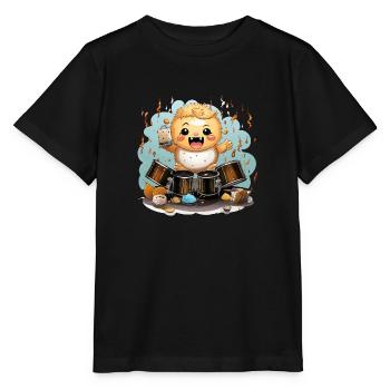 Der stachelige Perkussionist - Stanley/Stella Kinder T-Shirt MINI CREATOR  - Schwarz - Vorne - Mikhail (115cm)