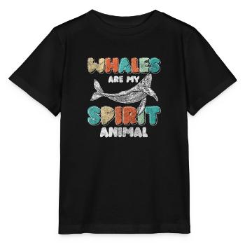 Whales Ocean Animal Diver - Stanley/Stella MINI CREATOR Kids’ T-Shirt - black - Front - Mikhail (115cm)