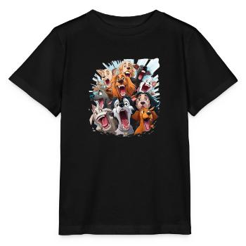 Portrait de la Joyeuse Ménagerie - T-shirt bio MINI CREATOR Stanley/Stella Enfant - noir - Devant - Mikhail (115cm)