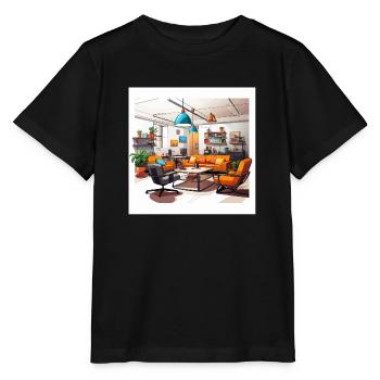 Collaboration dynamique - T-shirt bio MINI CREATOR Stanley/Stella Enfant - noir - Devant - Mikhail (115cm)
