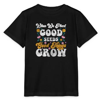 flowers scent romance blossom - Stanley/Stella MINI CREATOR Kids’ T-Shirt - black - Front - Mikhail (115cm)