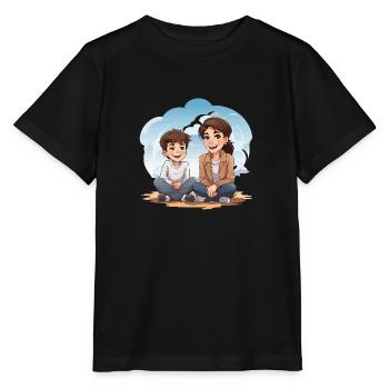 Heart-to-Heart - Stanley/Stella MINI CREATOR Kids’ T-Shirt - black - Front - Mikhail (115cm)