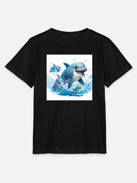 Delfine tanzen - Stanley/Stella Kinder T-Shirt MINI CREATOR  - Schwarz