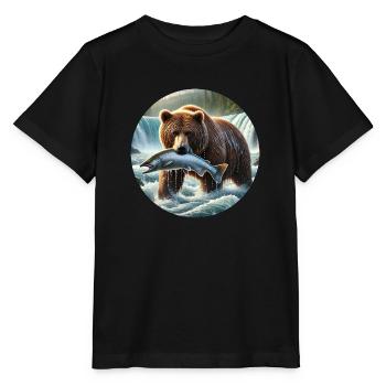 Grizzly Bär - Stanley/Stella Kinder T-Shirt MINI CREATOR  - Schwarz - Vorne - Mikhail (115cm)