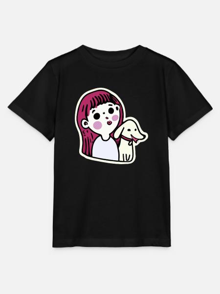 Dackel-Mädchen Hund Wiener - Stanley/Stella Kinder T-Shirt MINI CREATOR  - Schwarz