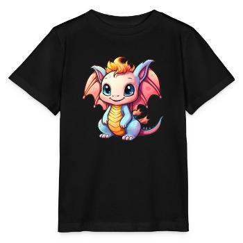 Dragon Kawaii Drawing - Stanley/Stella MINI CREATOR Kids’ T-Shirt - black - Front - Mikhail (115cm)