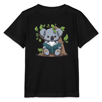 Tree-bound Reader - Stanley/Stella MINI CREATOR Kids’ T-Shirt - black - Front - Mikhail (115cm)