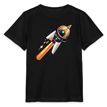 Fusée allant dans l'espace - T-shirt bio MINI CREATOR Stanley/Stella Enfant - noir - Devant - Mikhail (115cm)