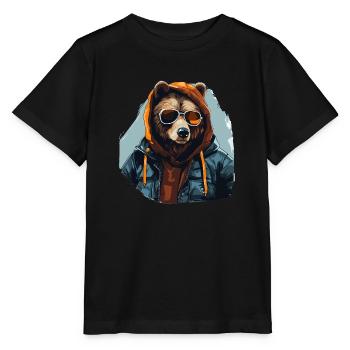 Streetstyle-Bär | Bären-Liebhaber - Stanley/Stella Kinder T-Shirt MINI CREATOR  - Schwarz - Vorne - Mikhail (115cm)