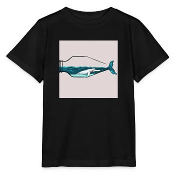 Flaschenpost, Wal-Illustration, Statement - Stanley/Stella Kinder T-Shirt MINI CREATOR  - Schwarz - Vorne - Mikhail (115cm)