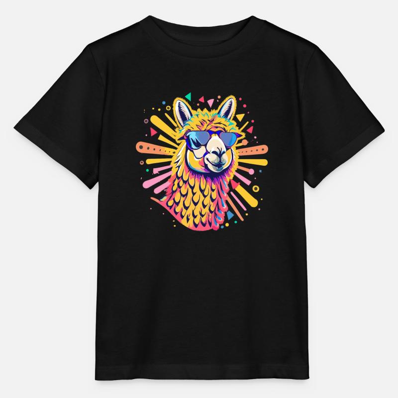 Alpaca Pop Art - Stanley/Stella MINI CREATOR Kids’ T-Shirt - black
