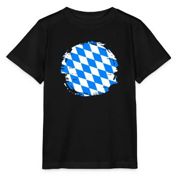 Drapeau de Bavière Utilisé Look Drapeau bavarois Vintage - T-shirt bio MINI CREATOR Stanley/Stella Enfant - noir - Devant - Mikhail (115cm)