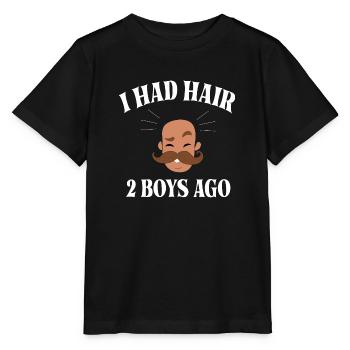 i Had Hair 2 Boys ago Funny Dad Bald Head - Stanley/Stella MINI CREATOR Kids’ T-Shirt - black - Front - Mikhail (115cm)