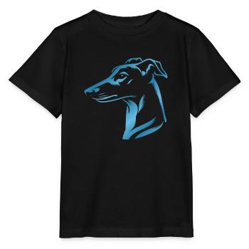 Windhund Whippet, Hundekopf, Zeichnung blau - Stanley/Stella Kinder T-Shirt MINI CREATOR  - Schwarz - Vorne - Mikhail (115cm)