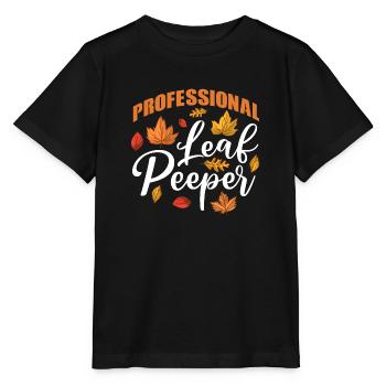 Professional Leaf Peeper Fall Leaves Collecting - Stanley/Stella Kinder T-Shirt MINI CREATOR  - Schwarz - Vorne - Mikhail (115cm)