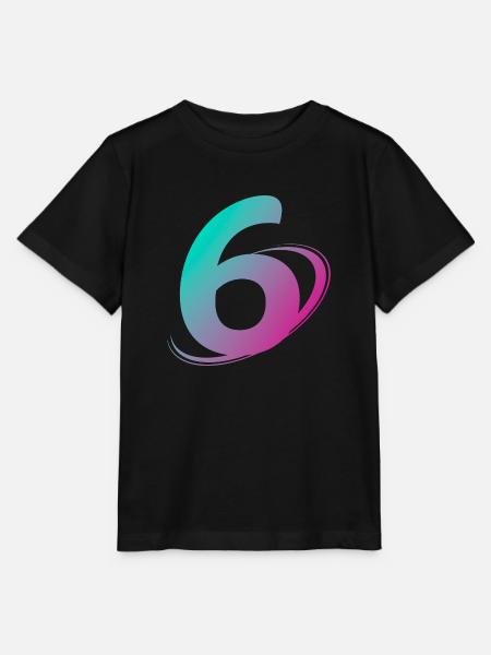 Nummer 6 mehrfarbig - Stanley/Stella Kinder T-Shirt MINI CREATOR  - Schwarz