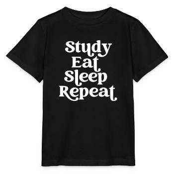 Studie Eat Sleep Repeat - Stanley/Stella Kinder T-Shirt MINI CREATOR  - Schwarz - Vorne - Mikhail (115cm)