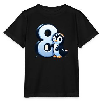 Kinderdesign – Pinguin mit Zahlen Freude - Stanley/Stella Kinder T-Shirt MINI CREATOR  - Schwarz - Vorne - Mikhail (115cm)