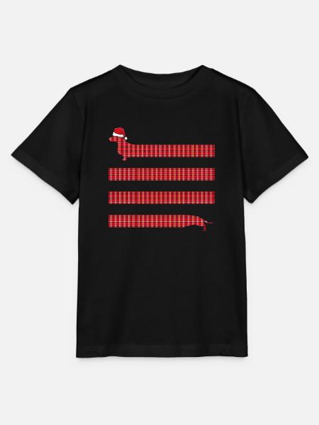 Dackel Dachshund xmas-dackel "Dackel-Weihnachten" - Stanley/Stella Kinder T-Shirt MINI CREATOR - Schwarz