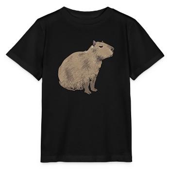 Capybara Nagetier - Stanley/Stella Kinder T-Shirt MINI CREATOR  - Schwarz - Vorne - Mikhail (115cm)