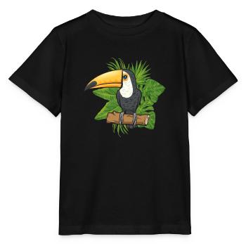 Toucan Bird Rainforest - Stanley/Stella MINI CREATOR Kids’ T-Shirt - black - Front - Mikhail (115cm)