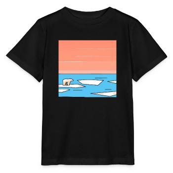 Endangered Animals, Polar Bear Illustration, Global Warming - Stanley/Stella MINI CREATOR Kids’ T-Shirt - black - Front - Mikhail (115cm)