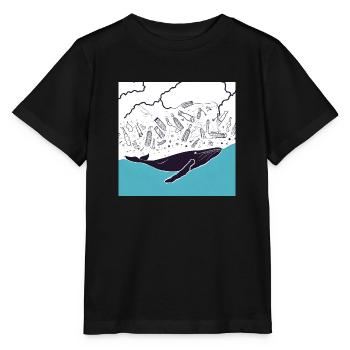 Endangered Animals, Polar Bear Illustration, Global Warming - Stanley/Stella MINI CREATOR Kids’ T-Shirt - black - Front - Mikhail (115cm)