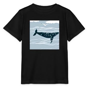 Endangered Animals, Polar Bear Illustration, Global Warming - Stanley/Stella MINI CREATOR Kids’ T-Shirt - black - Front - Mikhail (115cm)