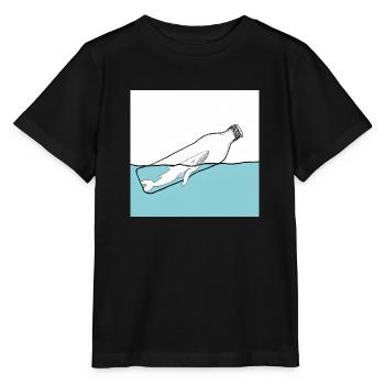 Flaschenpost, Wal-Illustration, Statement - Stanley/Stella Kinder T-Shirt MINI CREATOR  - Schwarz - Vorne - Mikhail (115cm)