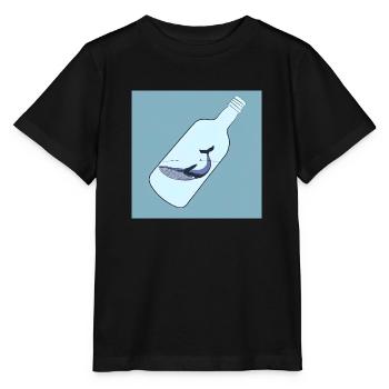 Flaschenpost, Wal-Illustration, Statement - Stanley/Stella Kinder T-Shirt MINI CREATOR  - Schwarz - Vorne - Mikhail (115cm)