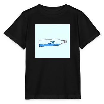 Flaschenpost, Wal-Illustration, Statement - Stanley/Stella Kinder T-Shirt MINI CREATOR  - Schwarz - Vorne - Mikhail (115cm)