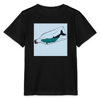 Flaschenpost, Wal-Illustration, Statement - Stanley/Stella Kinder T-Shirt MINI CREATOR  - Schwarz - Vorne - Mikhail (115cm)