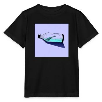 Flaschenpost, Wal-Illustration, Statement - Stanley/Stella Kinder T-Shirt MINI CREATOR  - Schwarz - Vorne - Mikhail (115cm)