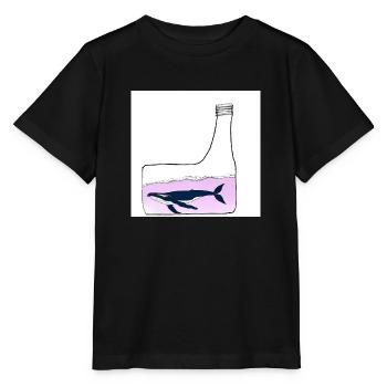 Flaschenpost, Wal-Illustration, Statement - Stanley/Stella Kinder T-Shirt MINI CREATOR  - Schwarz - Vorne - Mikhail (115cm)