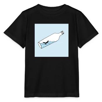Flaschenpost, Wal-Illustration, Statement - Stanley/Stella Kinder T-Shirt MINI CREATOR  - Schwarz - Vorne - Mikhail (115cm)