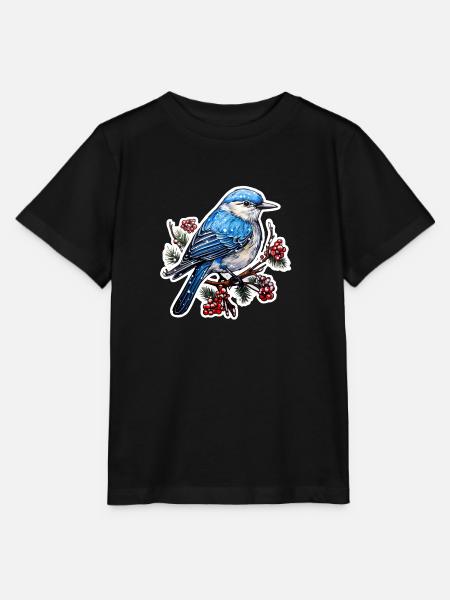 Winterlicher Vogel - Stanley/Stella Kinder T-Shirt MINI CREATOR  - Schwarz