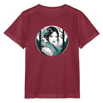 manga,anime,gothic,grüne augen,ornament - Stanley/Stella Kinder T-Shirt MINI CREATOR  - Burgunderrot - Vorne - Kain (125cm)