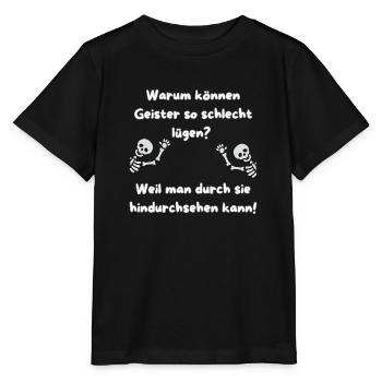 "Flachwitz Parade Gespenster" - Stanley/Stella Kinder T-Shirt MINI CREATOR  - Schwarz - Vorne - Mikhail (115cm)